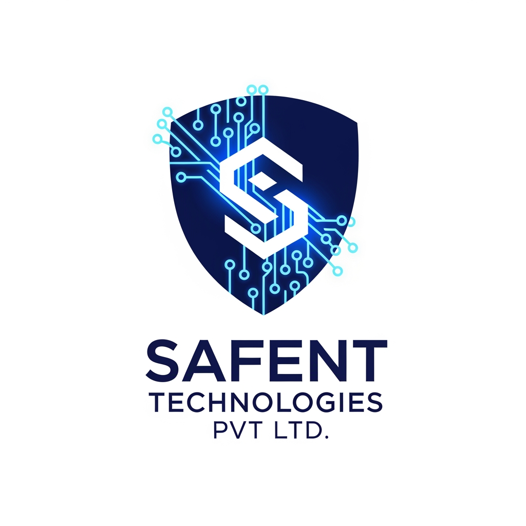 AI Design for my company name is safent technologies pvt ltd and this companys provides cybersecurity services like dpdpa so make for me a logo