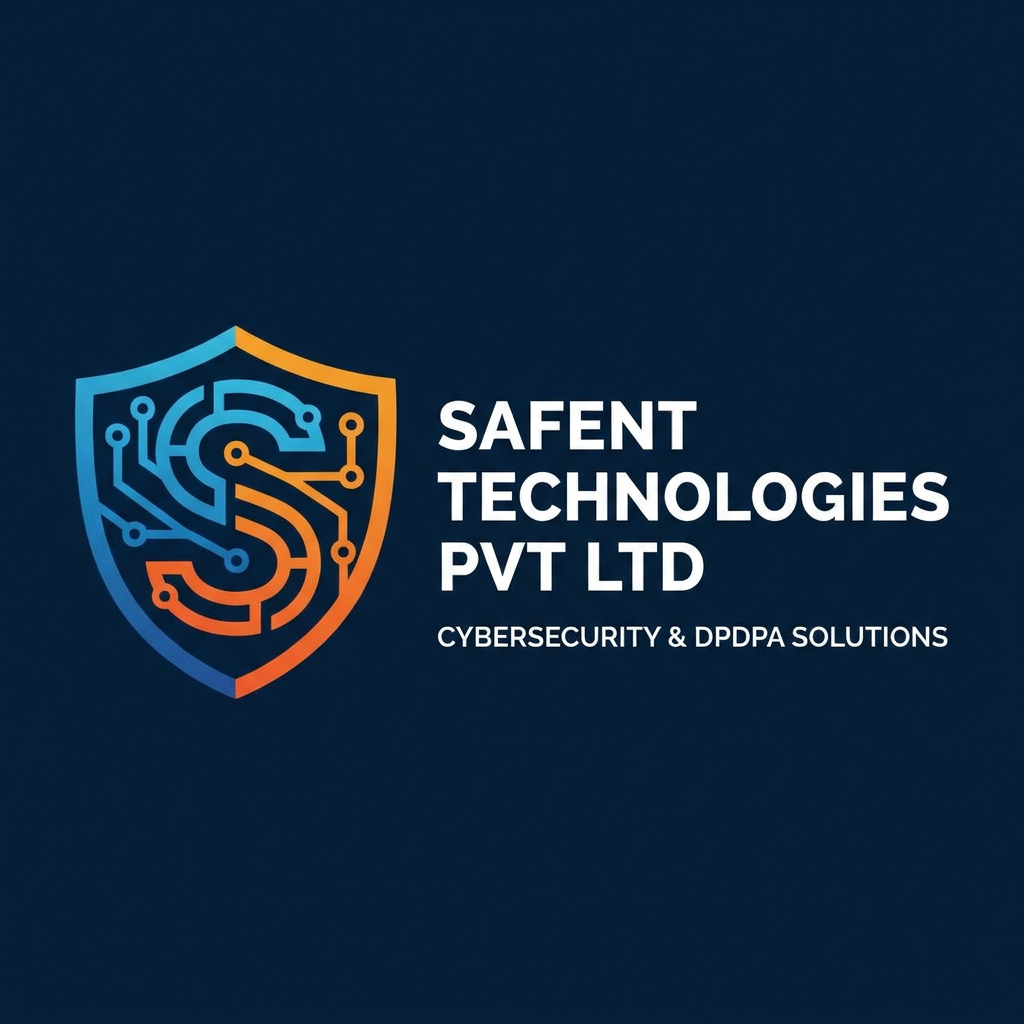 AI Design for my company name is safent technologies pvt ltd and this companys provides cybersecurity services like dpdpa so make for me a logo