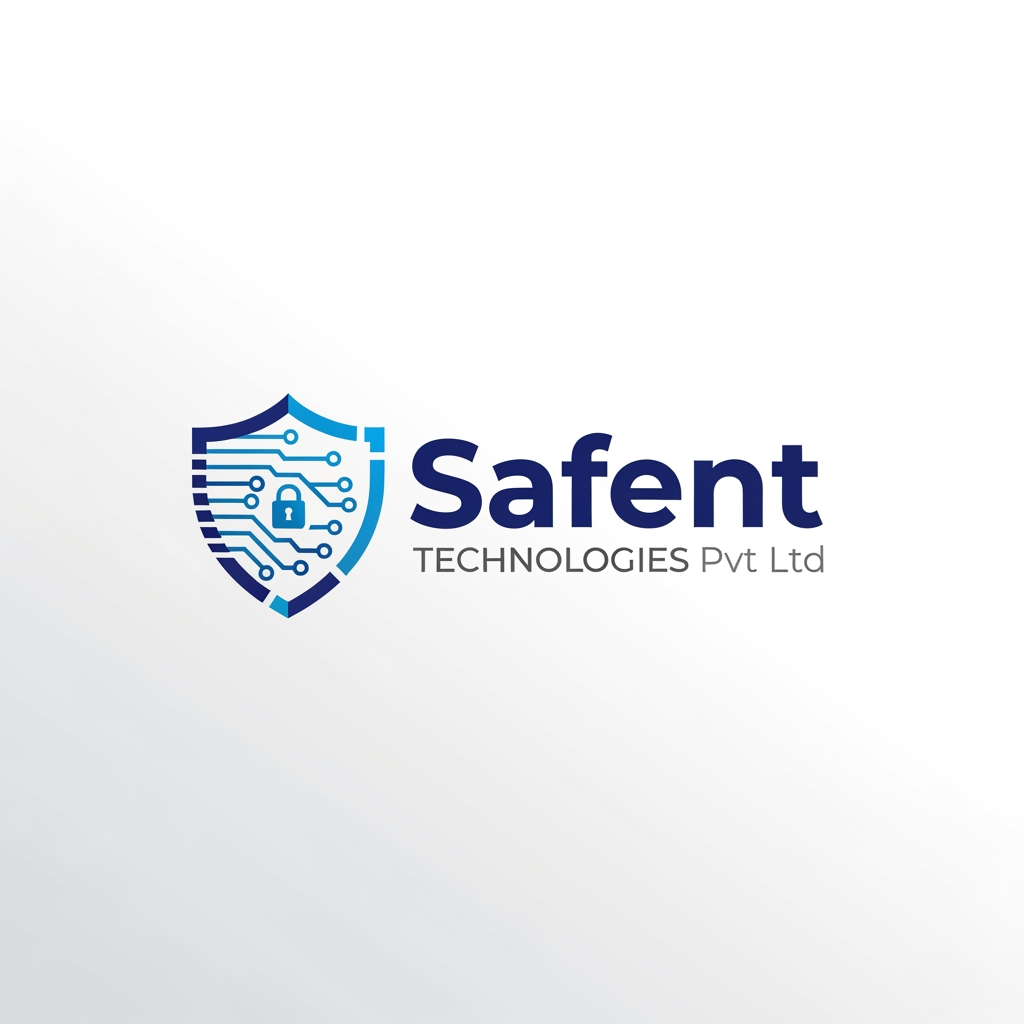AI Design for my company name is safent technologies pvt ltd and this companys provides cybersecurity services like dpdpa so make for me a logo