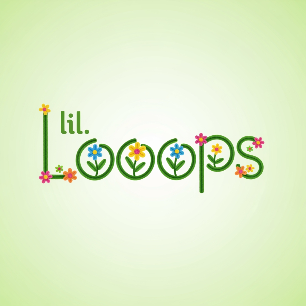 AI Design for A logo for my small pipe cleaner flower business named lil. Looops