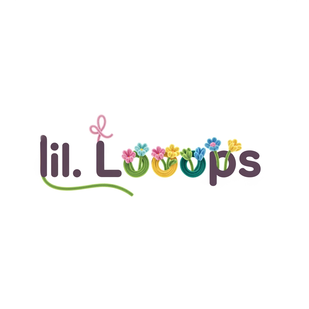 AI Design for A logo for my small pipe cleaner flower business named lil. Looops