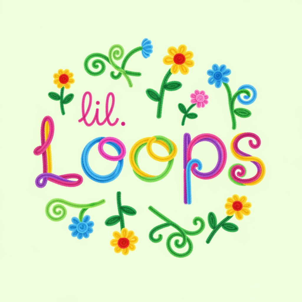 AI Design for A logo for my small pipe cleaner flower business named lil. Looops
