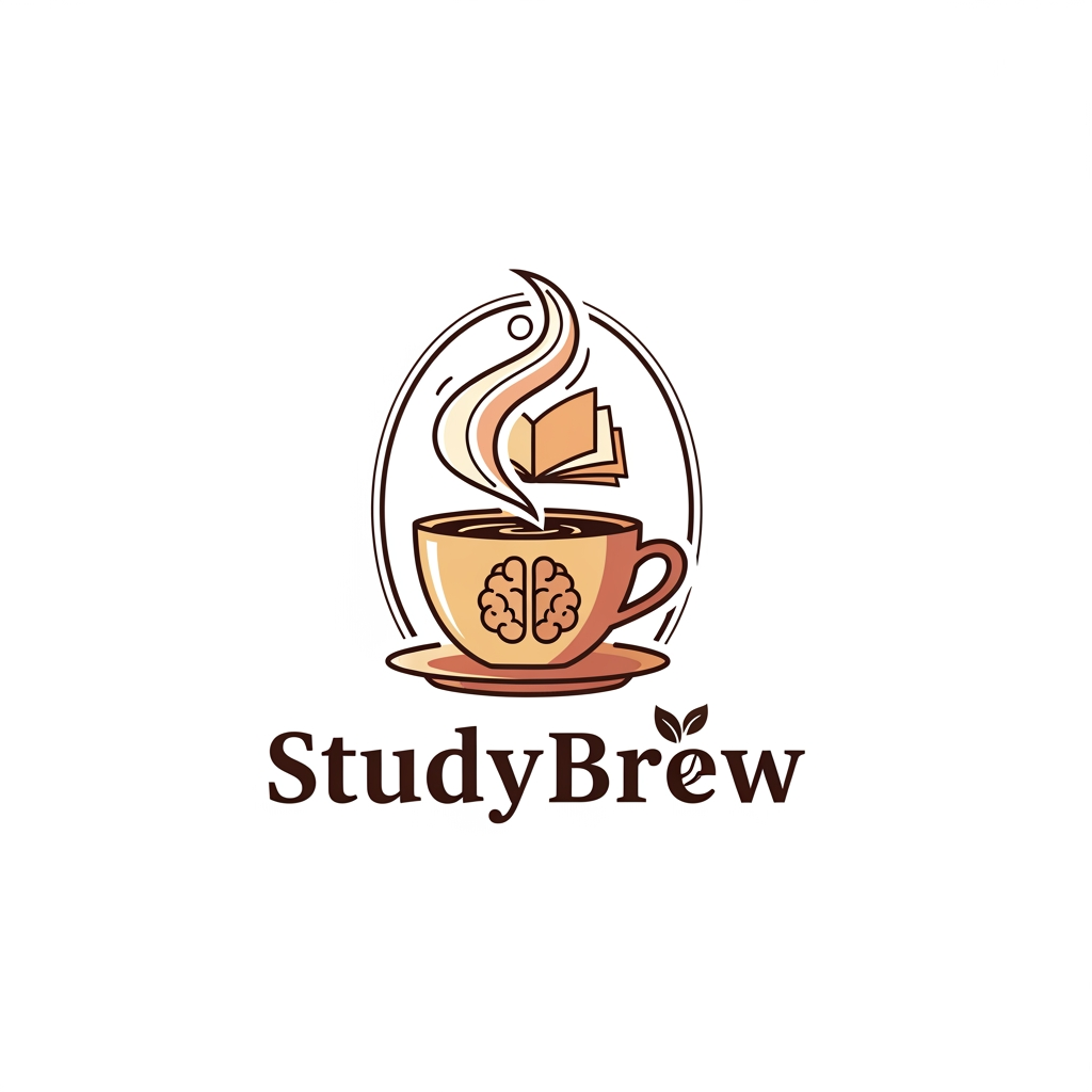 AI Design for a logo for a brand name studybrew for cafe style learning or studying aesthetic