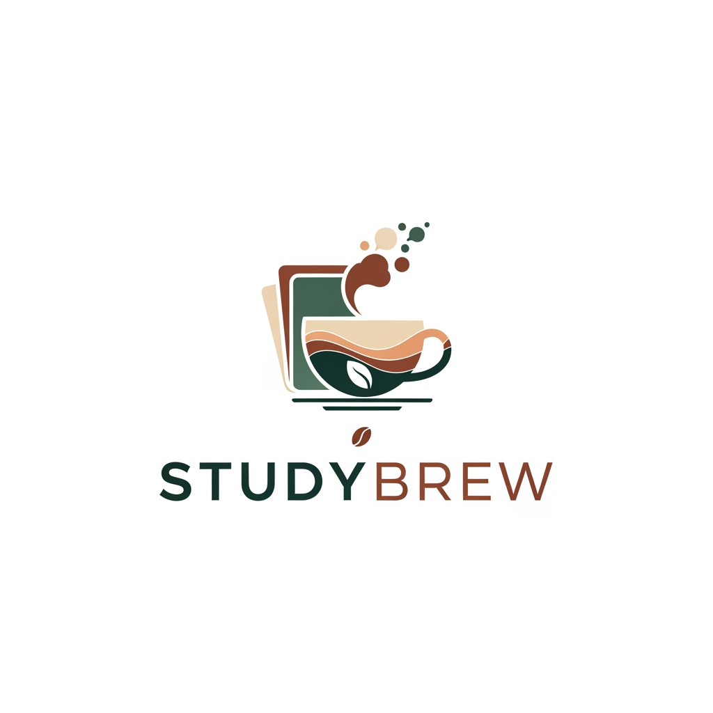 AI Design for a logo for a brand name studybrew for cafe style learning or studying aesthetic