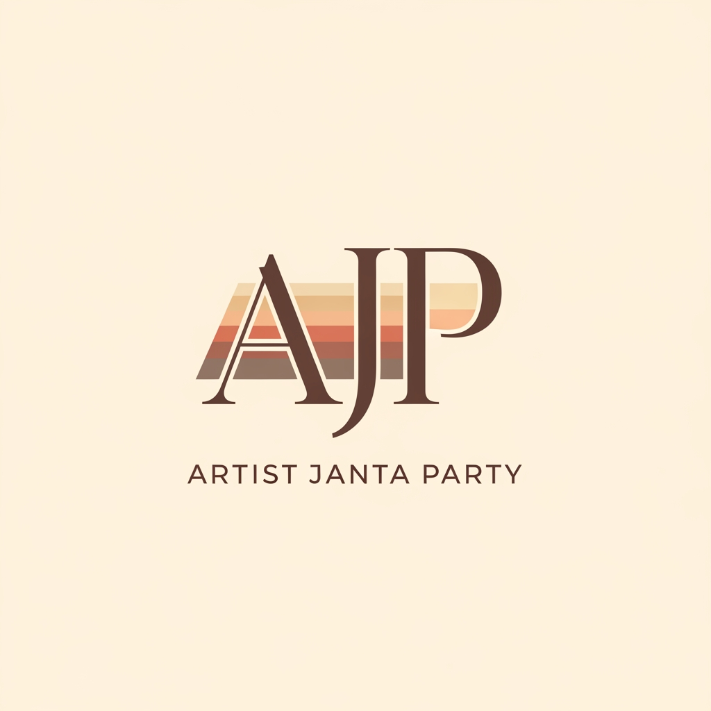 AI Design for i want to create a logo for "Artist Janta Party"
simple, cool, genz, and minimal simple, nude colors
make it cool and genz vibes.. only AJP logo.. with full form in down