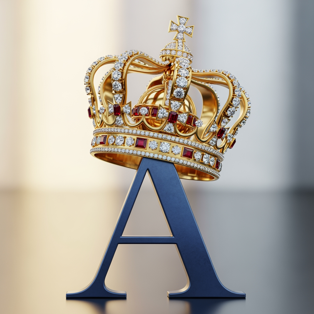 AI Design for with a crown on top of A