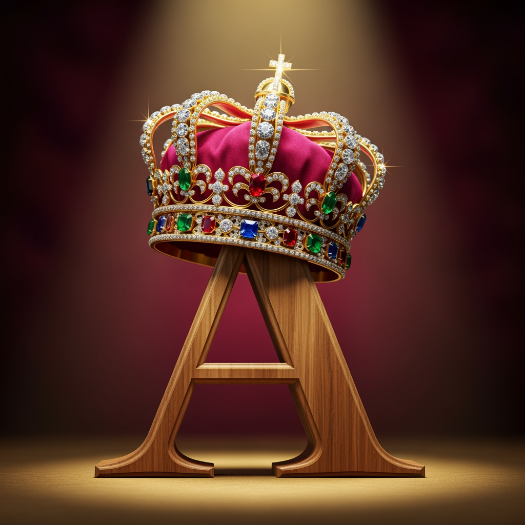 AI Design for with a crown on top of A