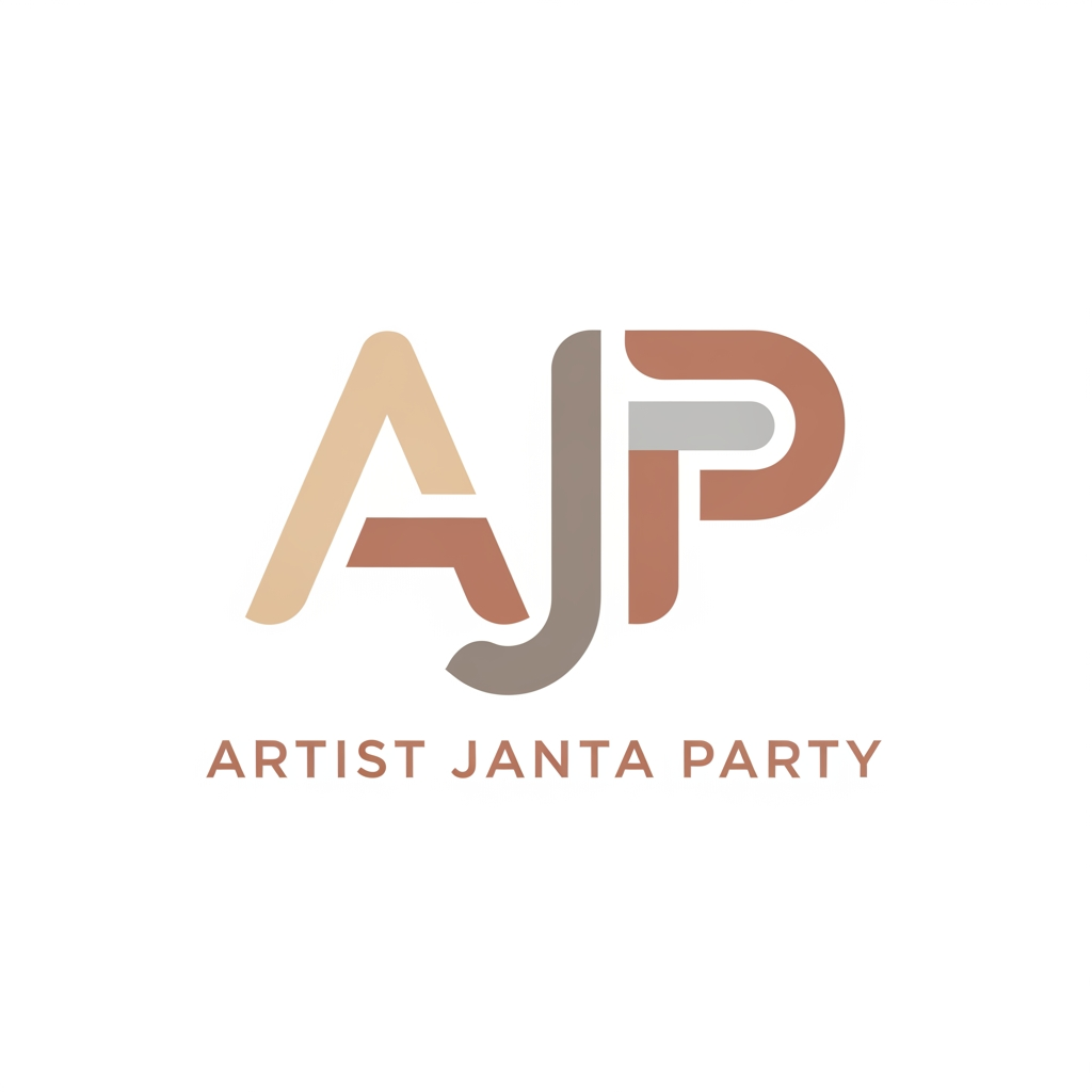 AI Design for i want to create a logo for "Artist Janta Party"
simple, cool, genz, and minimal simple, nude colors
make it cool and genz vibes.. only AJP logo.. with full form in down