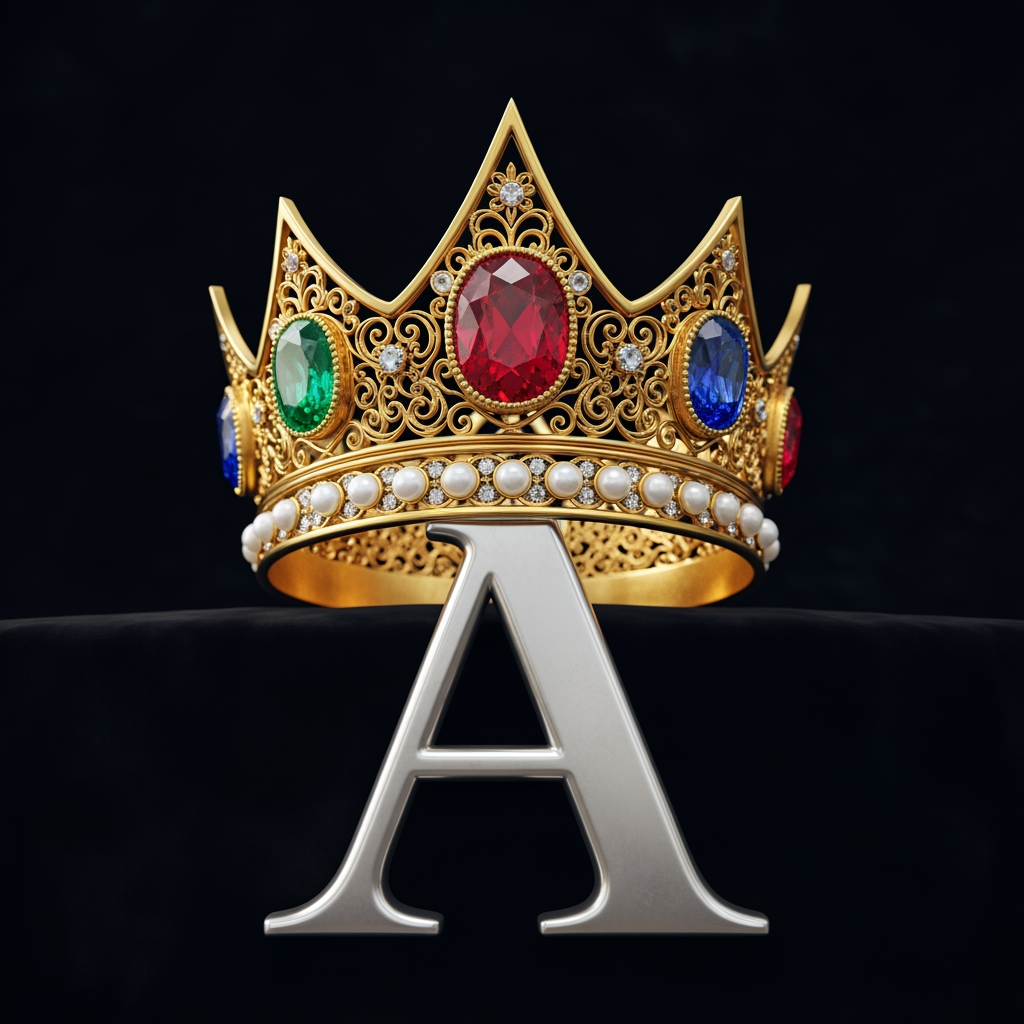 AI Design for with a crown on top of A