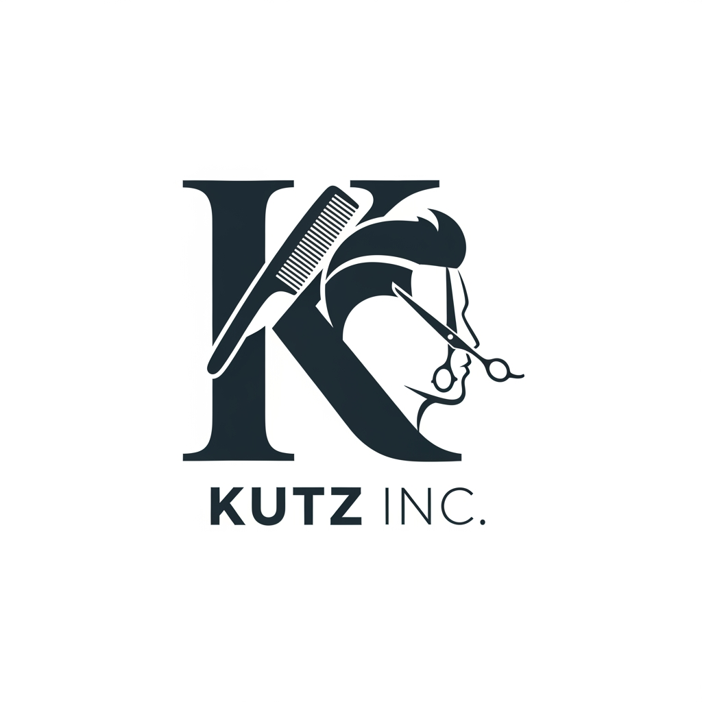 AI Design for k main letter and icludede head branding haricut logo