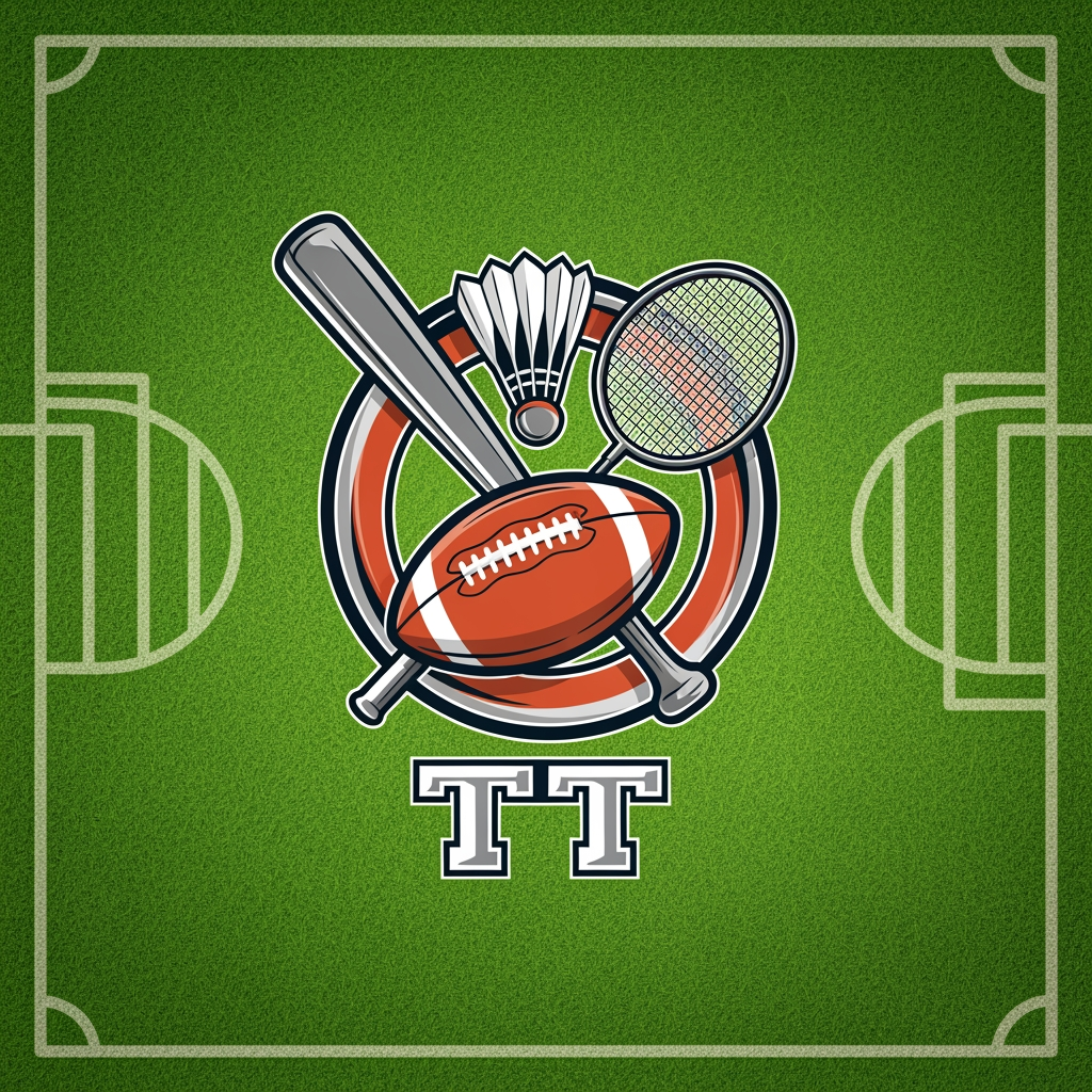 AI Design for bat ,football,batmiton,in logo and this are in turf time (TT)