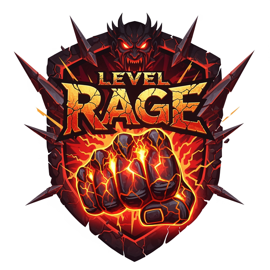AI Design for i want a logo of level rage with the theme of rage and anger