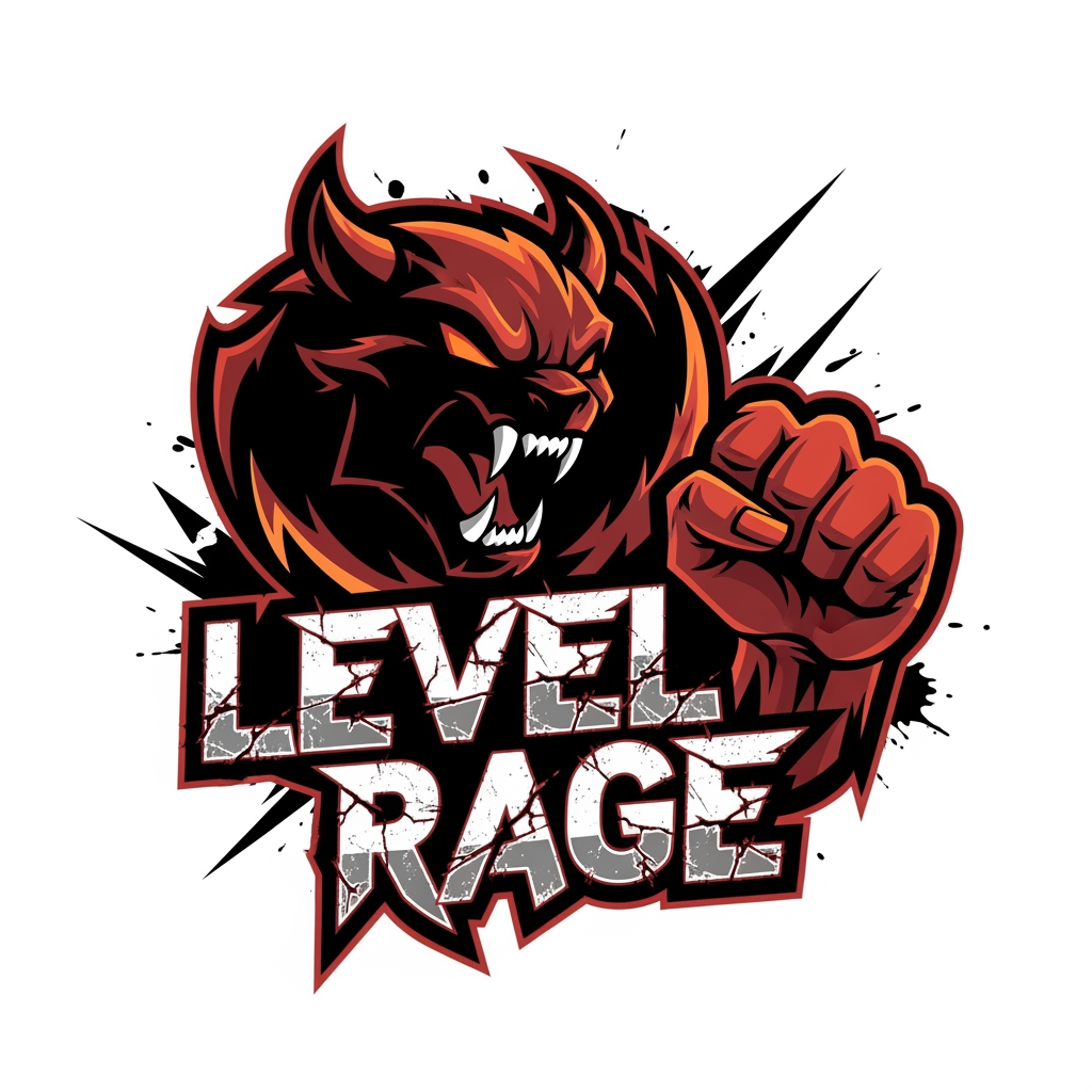 AI Design for i want a logo of level rage with the theme of rage and anger