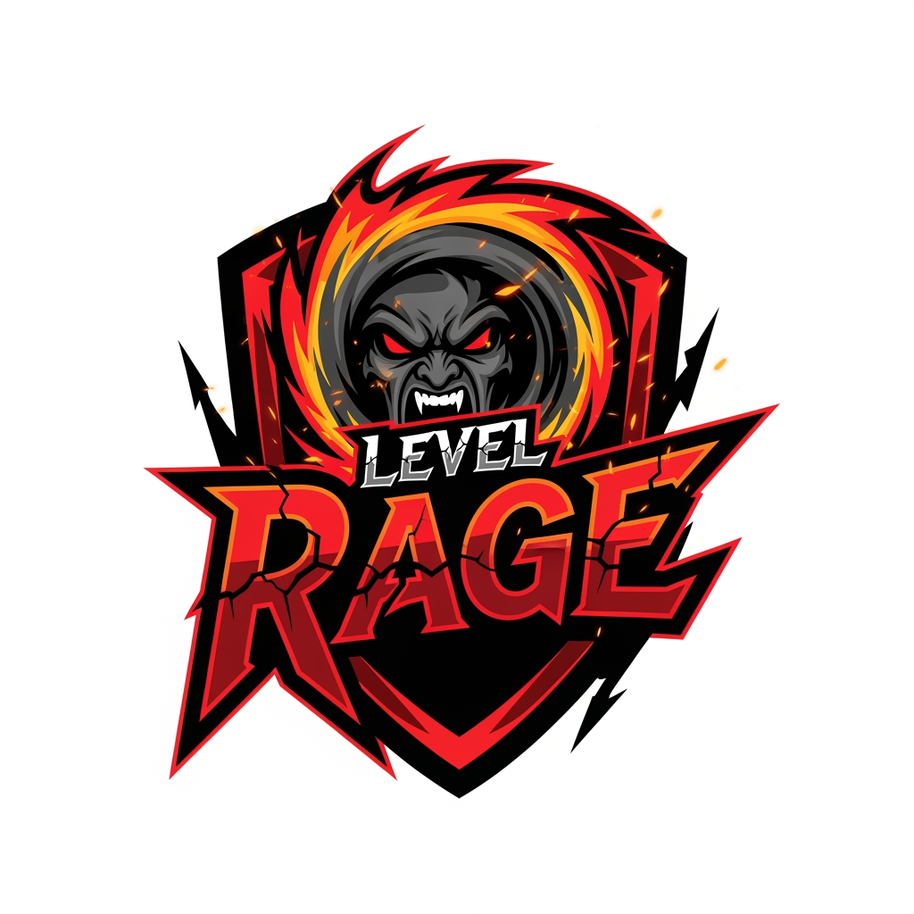 AI Design for i want a logo of level rage with the theme of rage and anger