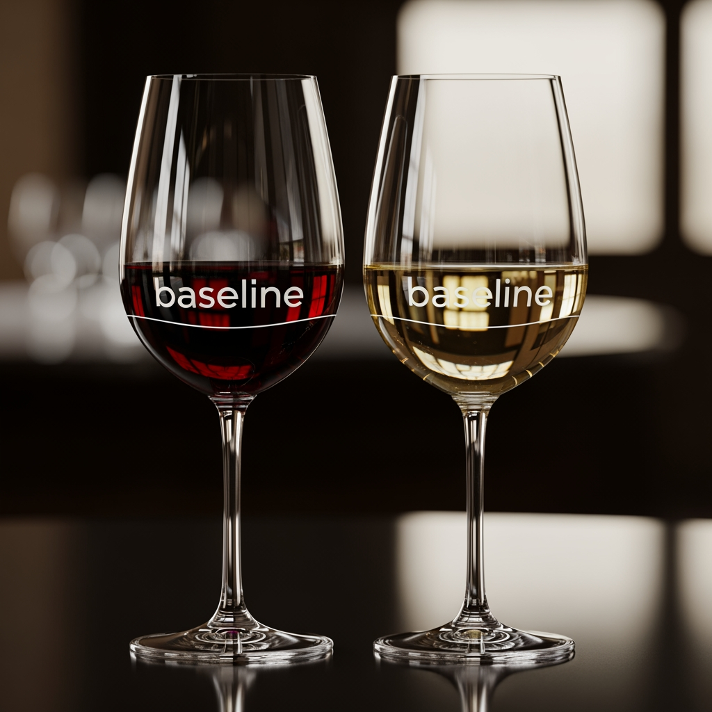 AI Design for logo name "baseline" make some wine glass