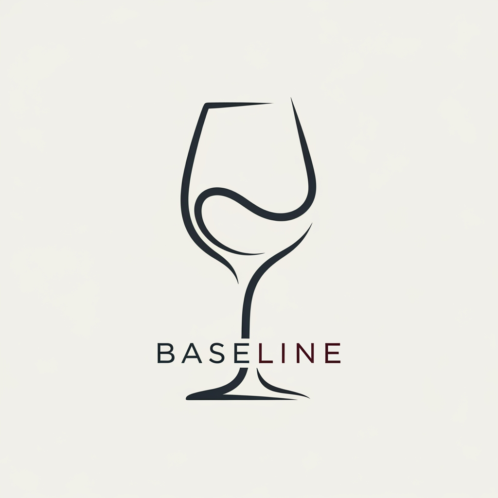AI Design for logo name "baseline" make some wine glass
