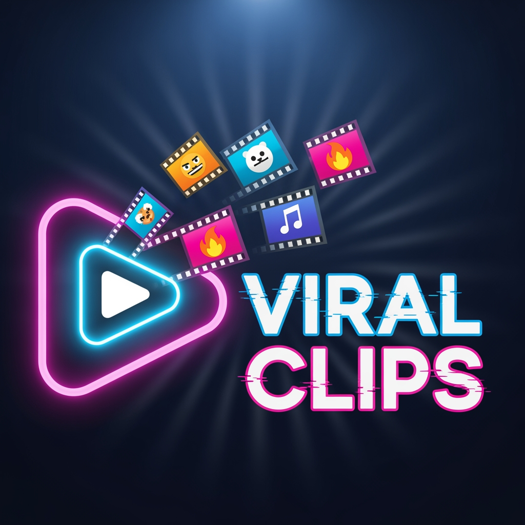 AI Design for Give me a logo for my youtube channel its name is viral clips give me bright