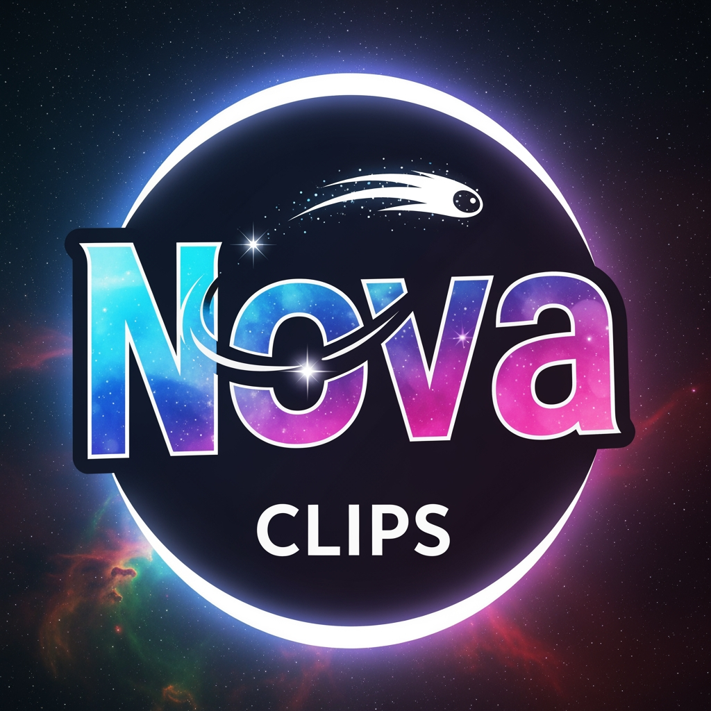 AI Design for Give me a logo for my youtube channel its name is nova clips give me bright