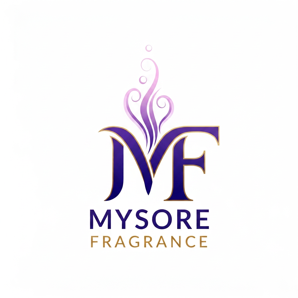 AI Design for “MF” monogram with perfume vapor curves