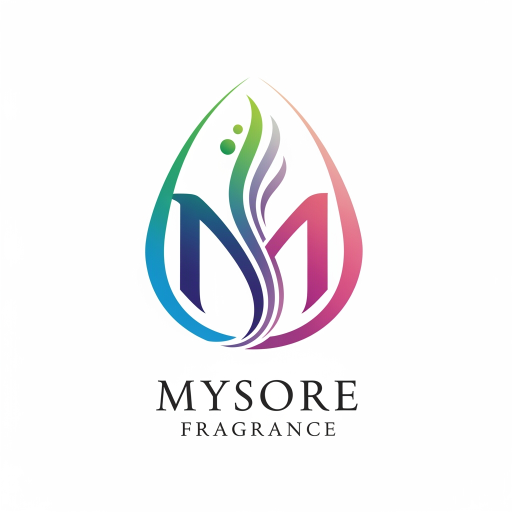 AI Design for Mysore Fragrance Ka Logo Banana Hai Perfume Brand Hai Colour Accretive Lene Hai
“M” monogram with perfume vapor curves