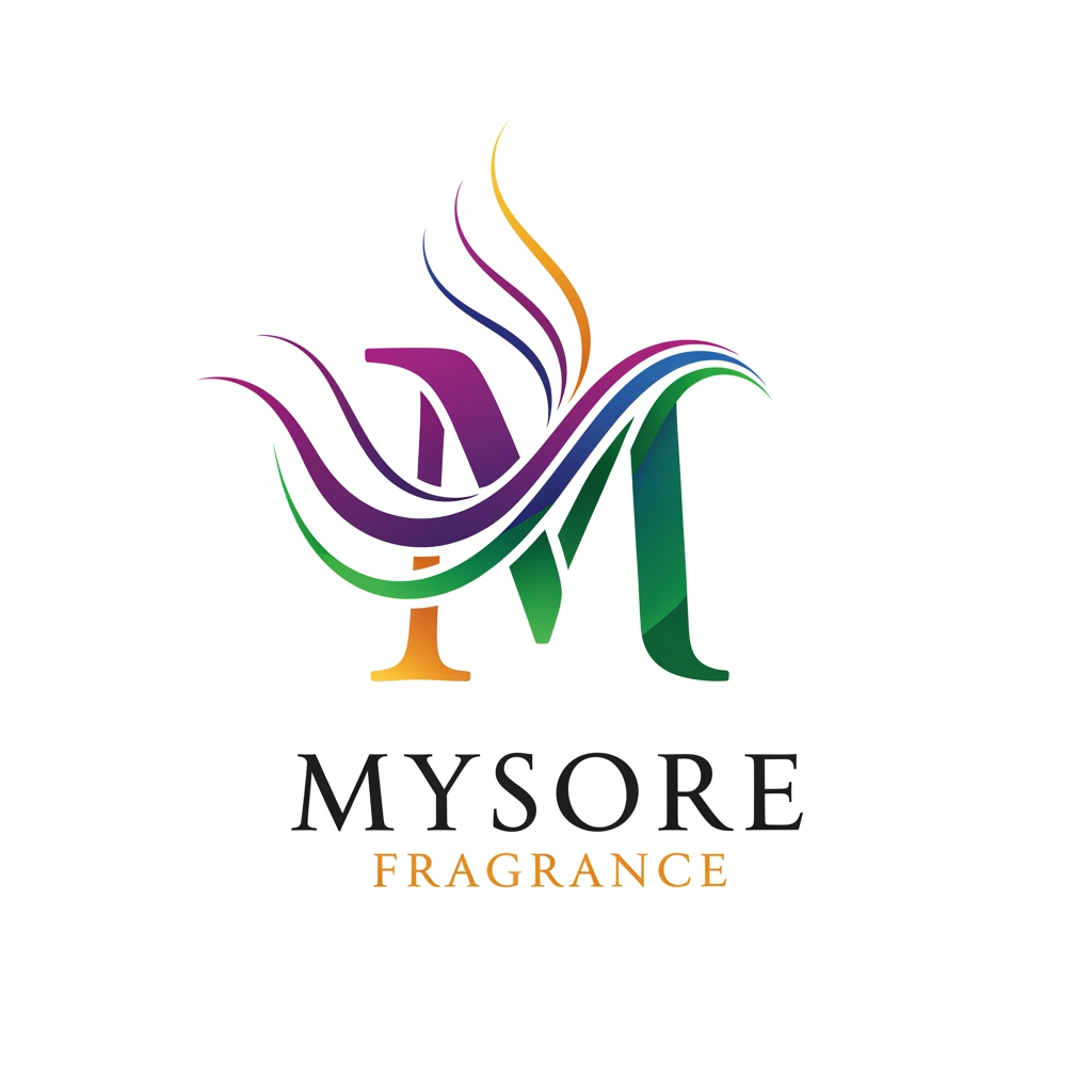 AI Design for Mysore Fragrance Ka Logo Banana Hai Perfume Brand Hai Colour Accretive Lene Hai
“M” monogram with perfume vapor curves