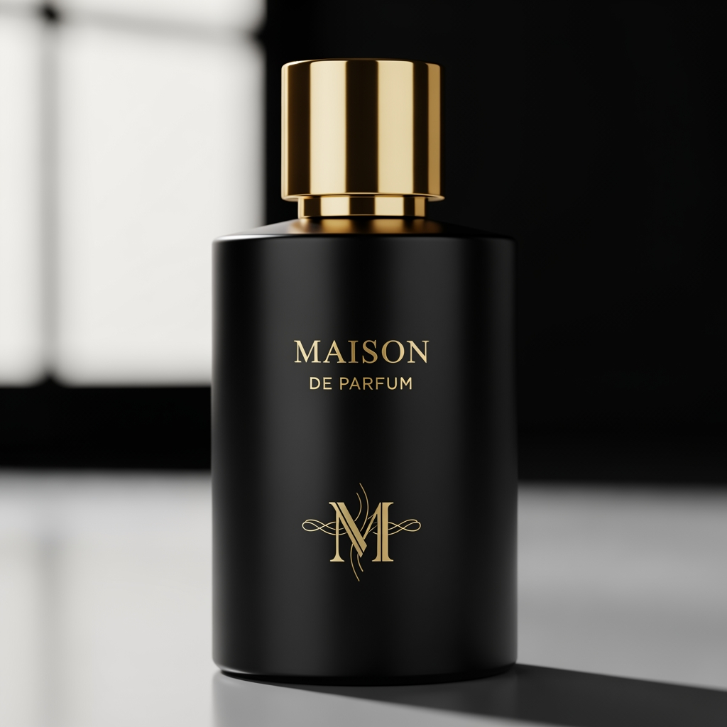 AI Design for Style: Luxury Font: Elegant serif / thin premium typography Symbol: “M” monogram with perfume vapor curves Colors (Attractive): Matte Black + Gold (Luxury look) Deep Maroon + Rose Gold (Royal feel) Dark Emerald + Silver (Premium fresh look) Modern