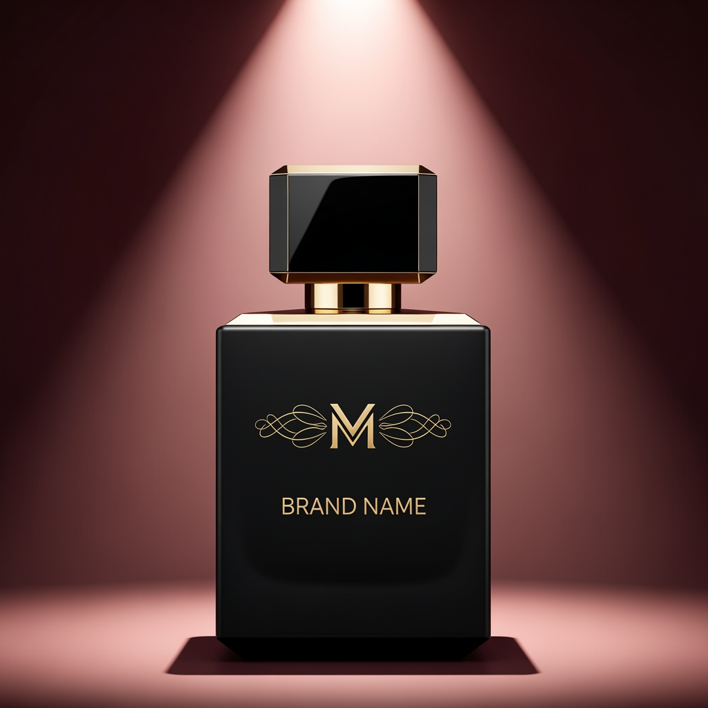 AI Design for Style: Luxury Font: Elegant serif / thin premium typography Symbol: “M” monogram with perfume vapor curves Colors (Attractive): Matte Black + Gold (Luxury look) Deep Maroon + Rose Gold (Royal feel) Dark Emerald + Silver (Premium fresh look) Modern