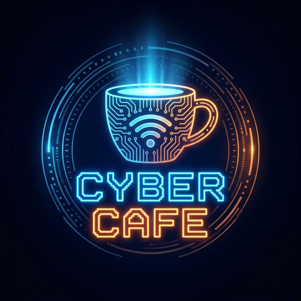 AI Design for design logo CYBER CAFE