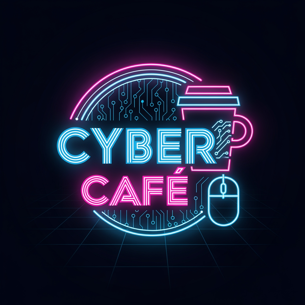 AI Design for design logo CYBER CAFE