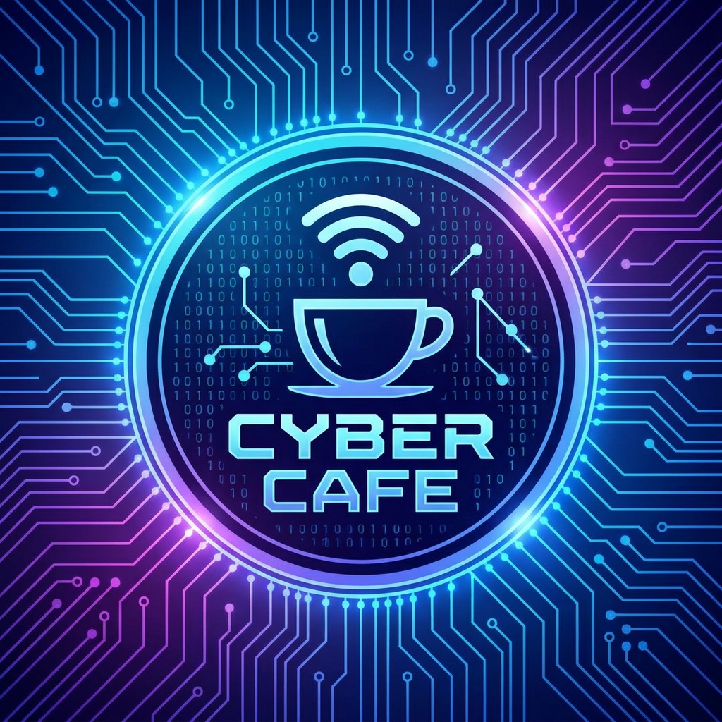 AI Design for design logo CYBER CAFE