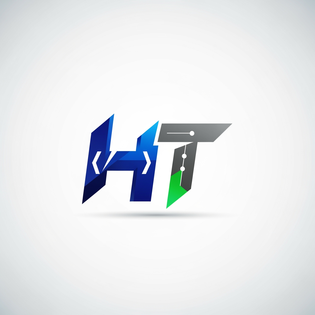 AI Design for logo for letter 'HT' for developer
