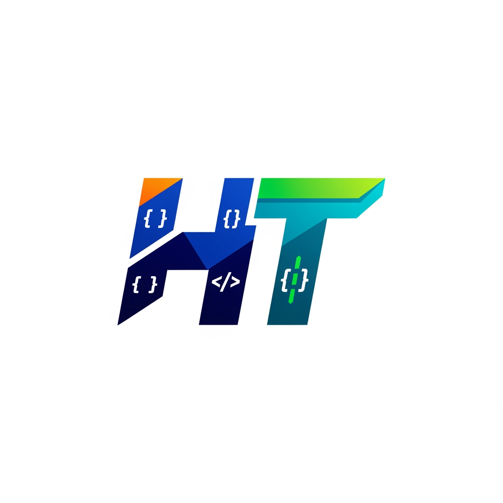 AI Design for logo for letter 'HT' for developer