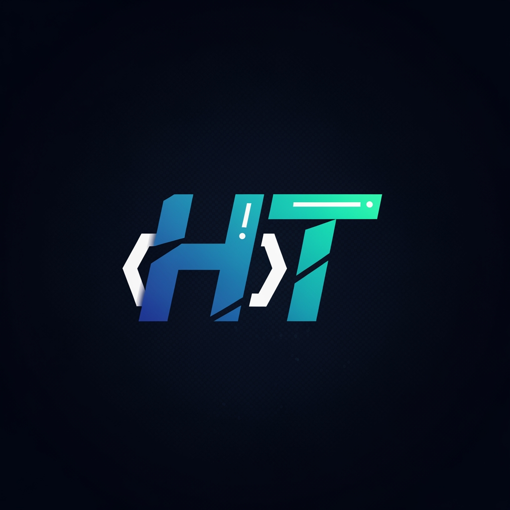 AI Design for logo for letter 'HT' for developer