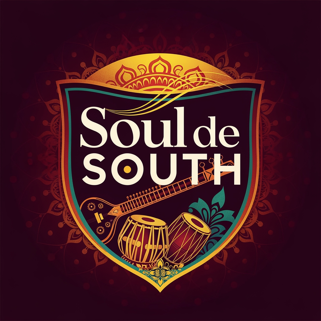 AI Design for Need a Music Event Logo for South Asian, include name "soul de SOUTH