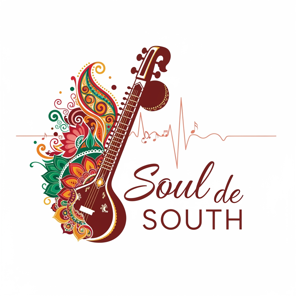 AI Design for Need a Music Event Logo for South Asian, include name "soul de SOUTH