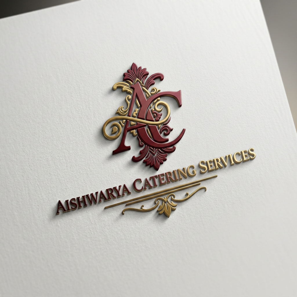 AI Design for make the monography image with 3D maroon and gold combination and the wordings with 3D maroon and gold gradient style
