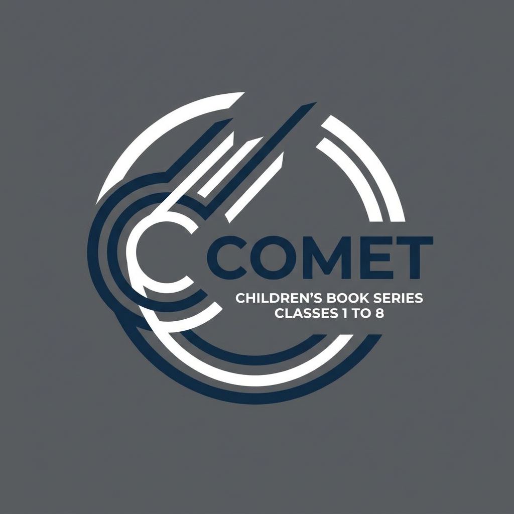 AI Design for A minimalist and professional modern logo design featuring clean geometric lines and balanced negative space, set against a solid neutral background. The aesthetic is sophisticated and timeless, utilizing a high-contrast color palette to ensure clarity and impact in various scales.
Logo name: "COMET"
Children book logo design for classes 1 to 8