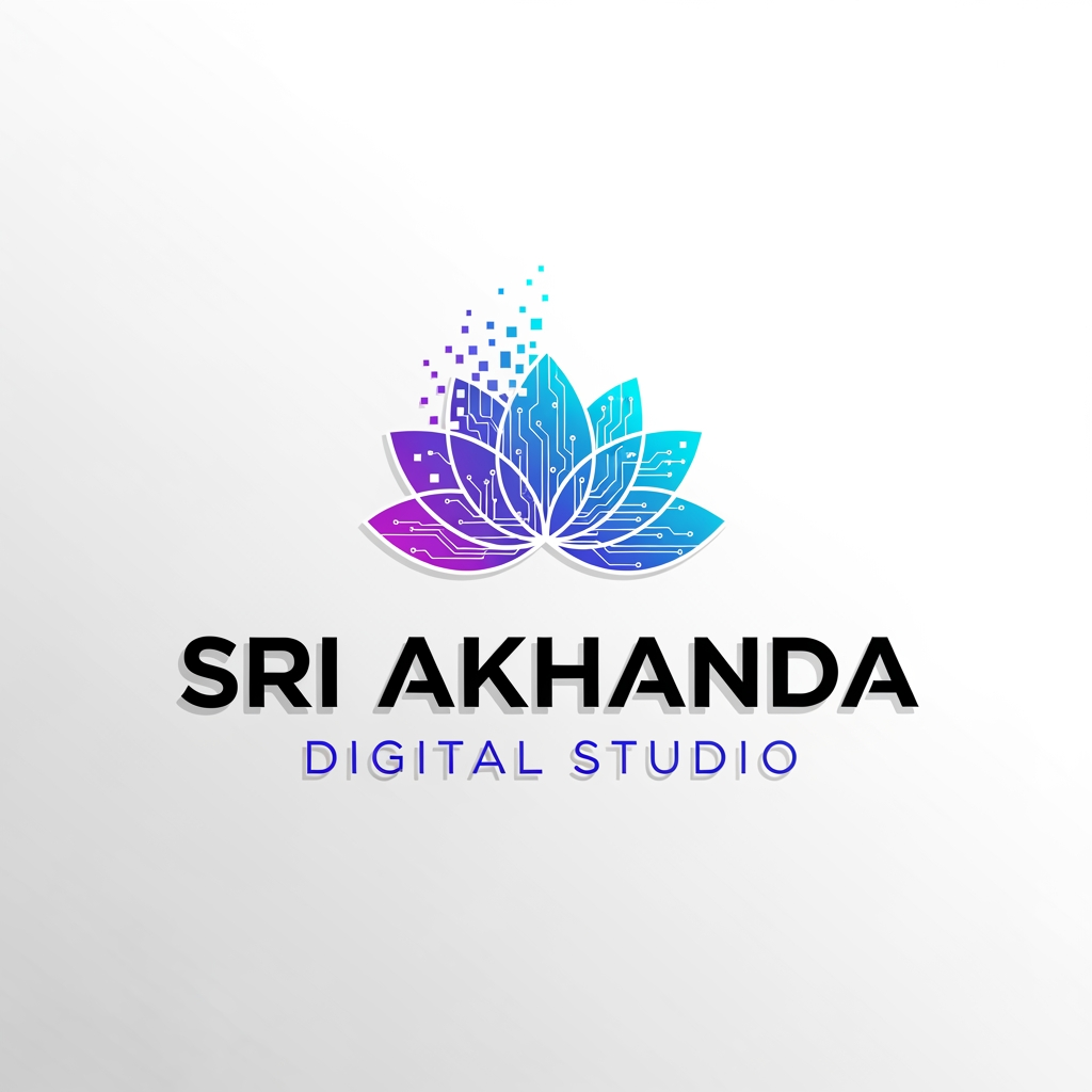 AI Design for crete a logo for SRI AKHANDA DIGITAL STUDIO