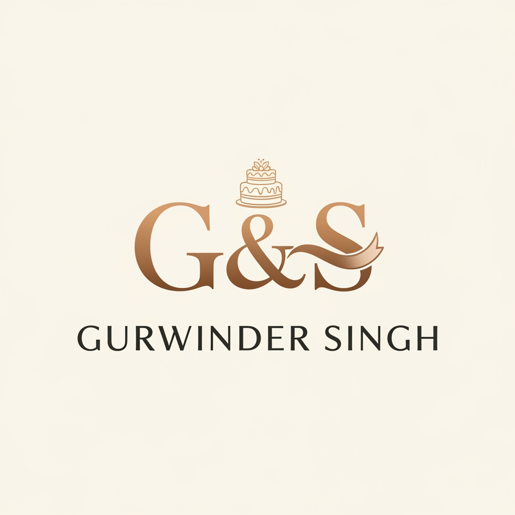AI Design for make a premium logo for my cake shop ,name gurwinder sing  g&s ka logo banao