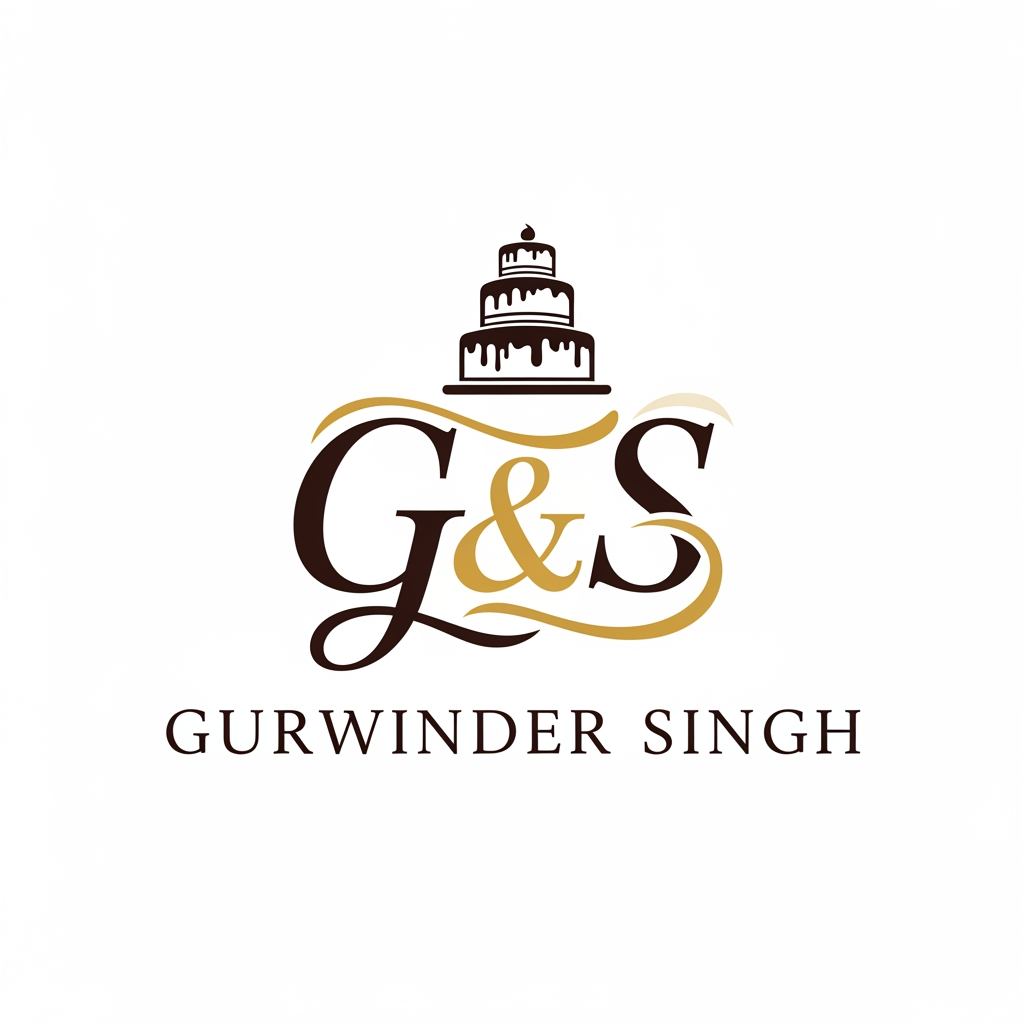 AI Design for make a premium logo for my cake shop ,name gurwinder sing  g&s ka logo banao