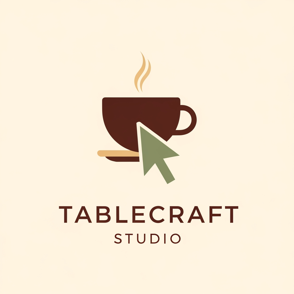 AI Design for Make a logo for our website that makes websites for cafes called TableCraft Studio