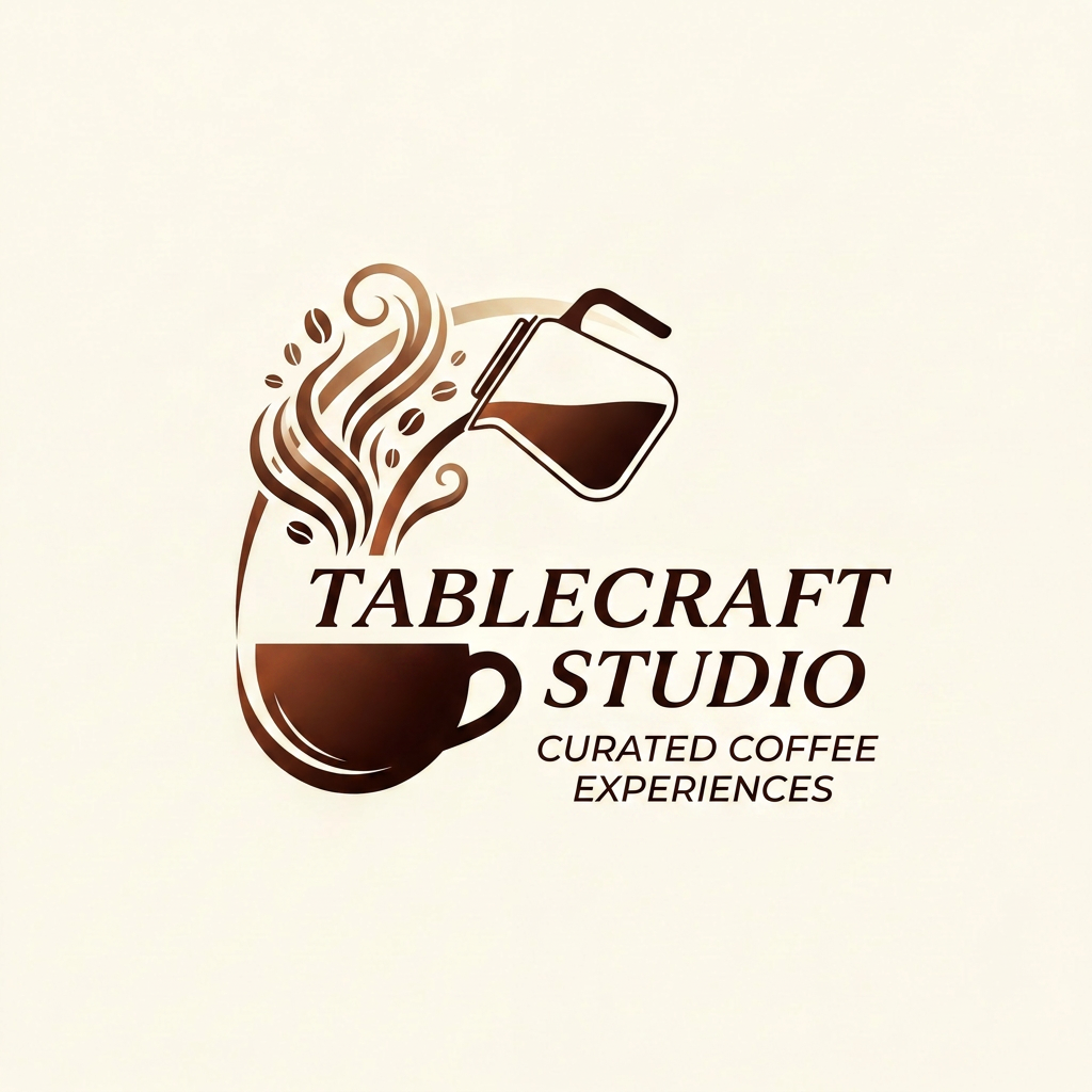 AI Design for Let the font be Italics and their are two lines one is the coffee pouring at the bottom the other on top doesnt make any sense change it to steam or smtg else that maskes sense
