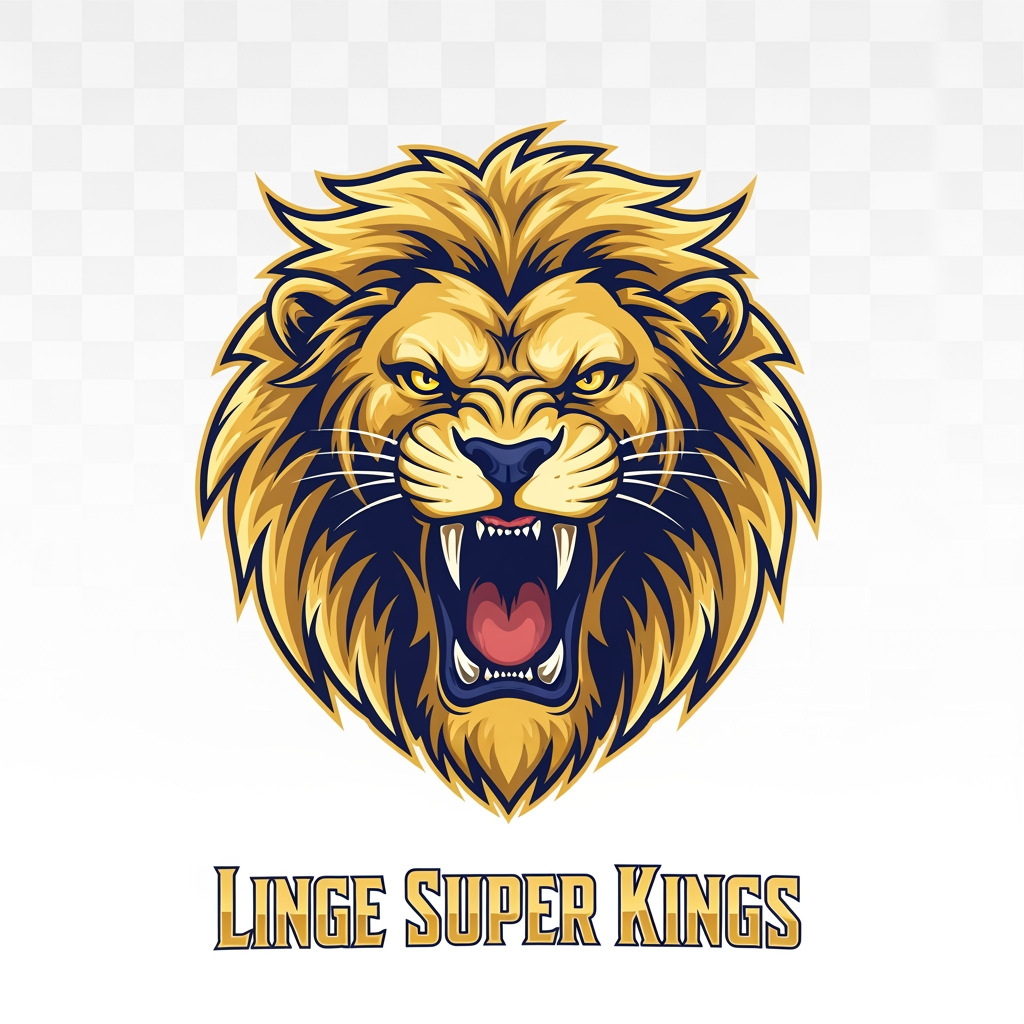 AI Design for Create a premium professional cricket franchise logo for LINGE SUPER KINGS. A massive front-facing roaring lion with mouth fully open, sharp fangs visible, fierce golden eyes, powerful facial structure, and an enormous flowing mane made of molten gold. The lion should look royal, dominant, fearless, and championship-worthy. No shield, no badge, no circle, no mascot body, only the lion head. Symmetrical composition with luxury sports branding aesthetics. Rich metallic gold textures with subtle royal blue highlights. Hyper-detailed vector illustration, clean sharp edges, modern IPL franchise identity, iconic silhouette, premium typography "LINGE SUPER KINGS" integrated below the lion in bold luxury gold lettering. Transparent background, ultra high resolution, professional sports branding, world-class cricket team logo, luxury franchise feel, 8K quality.

Firefly Style Keywords

Add these keywords at the end:

sports branding, luxury logo design, premium vector artwork, metallic gold, championship identity, professional cricket franchise, modern IPL style, symmetrical logo, clean composition, iconic silhouette, high-end branding