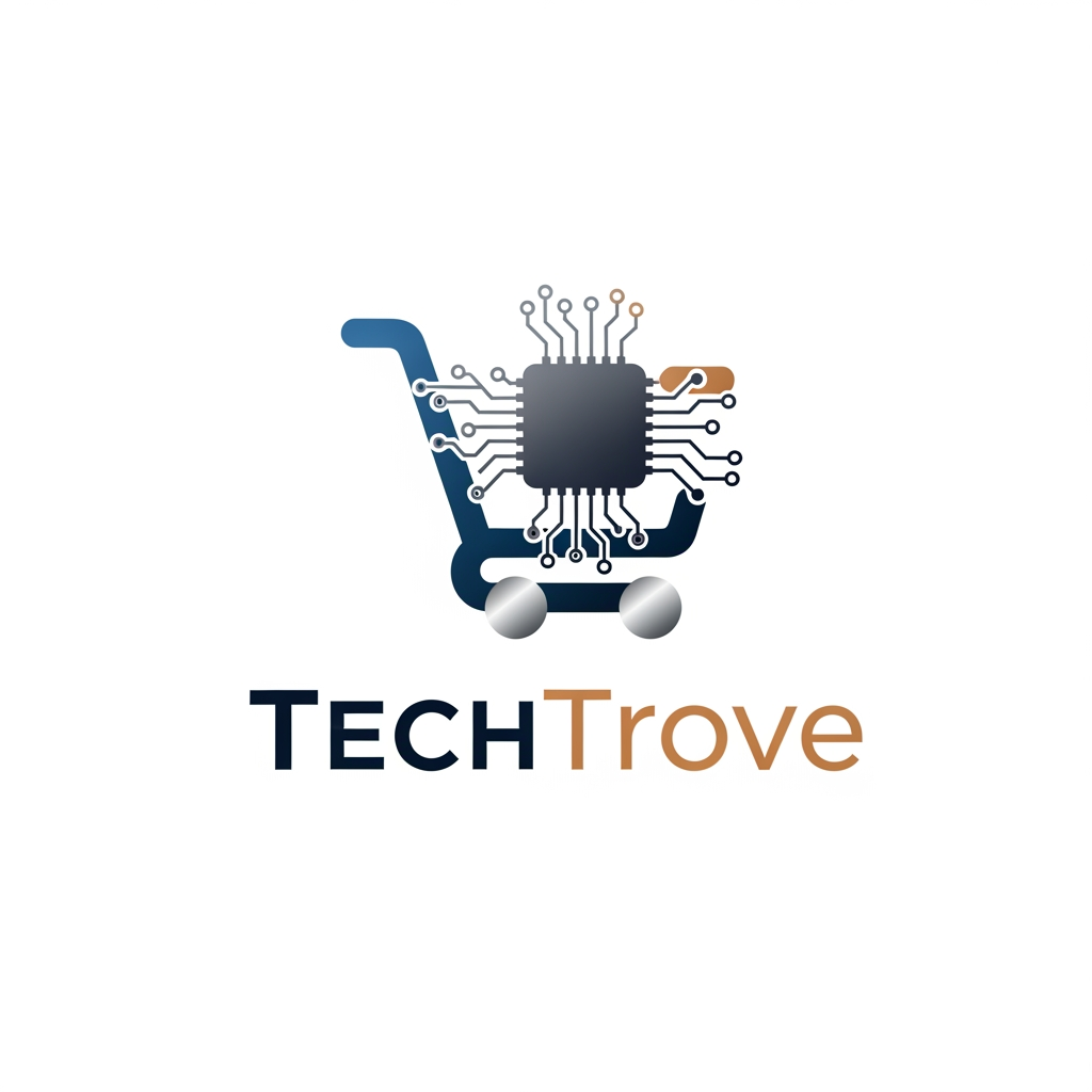 AI Design for make a logo for an online shopping platform which sells techs,electronics,gagets make it more proffesional and elegant and executive