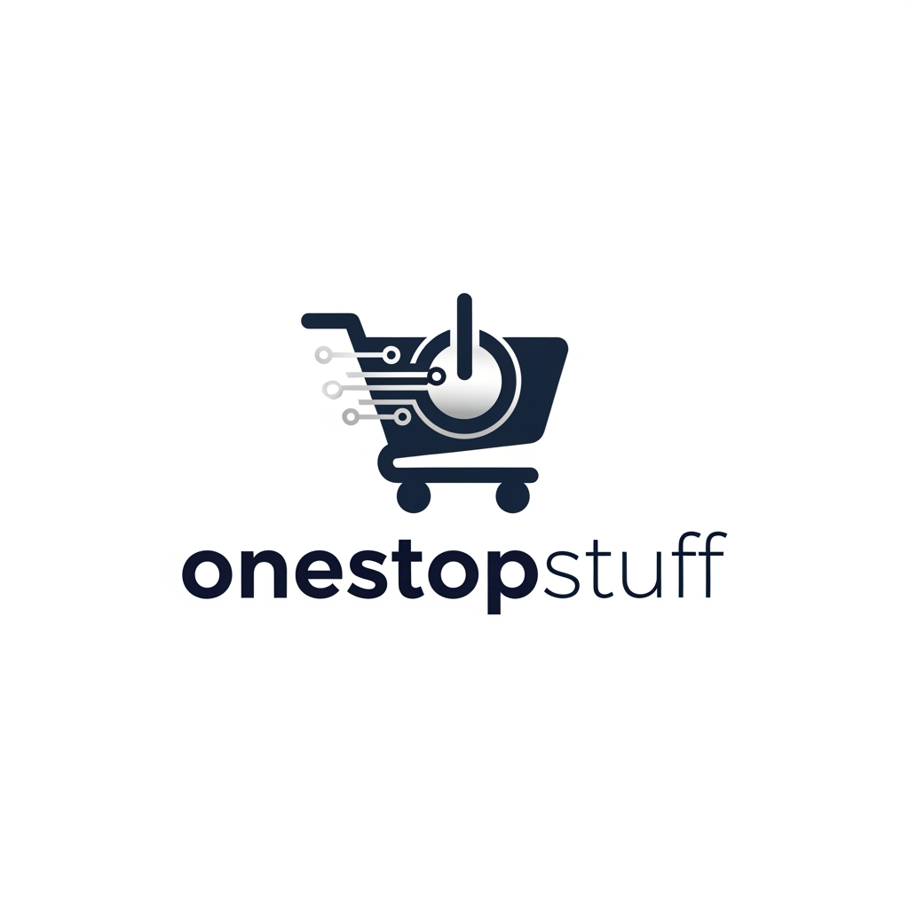 AI Design for make a logo for an online shopping platform which sells techs,electronics,gagets make it more proffesional and elegant and executive onestopstuff