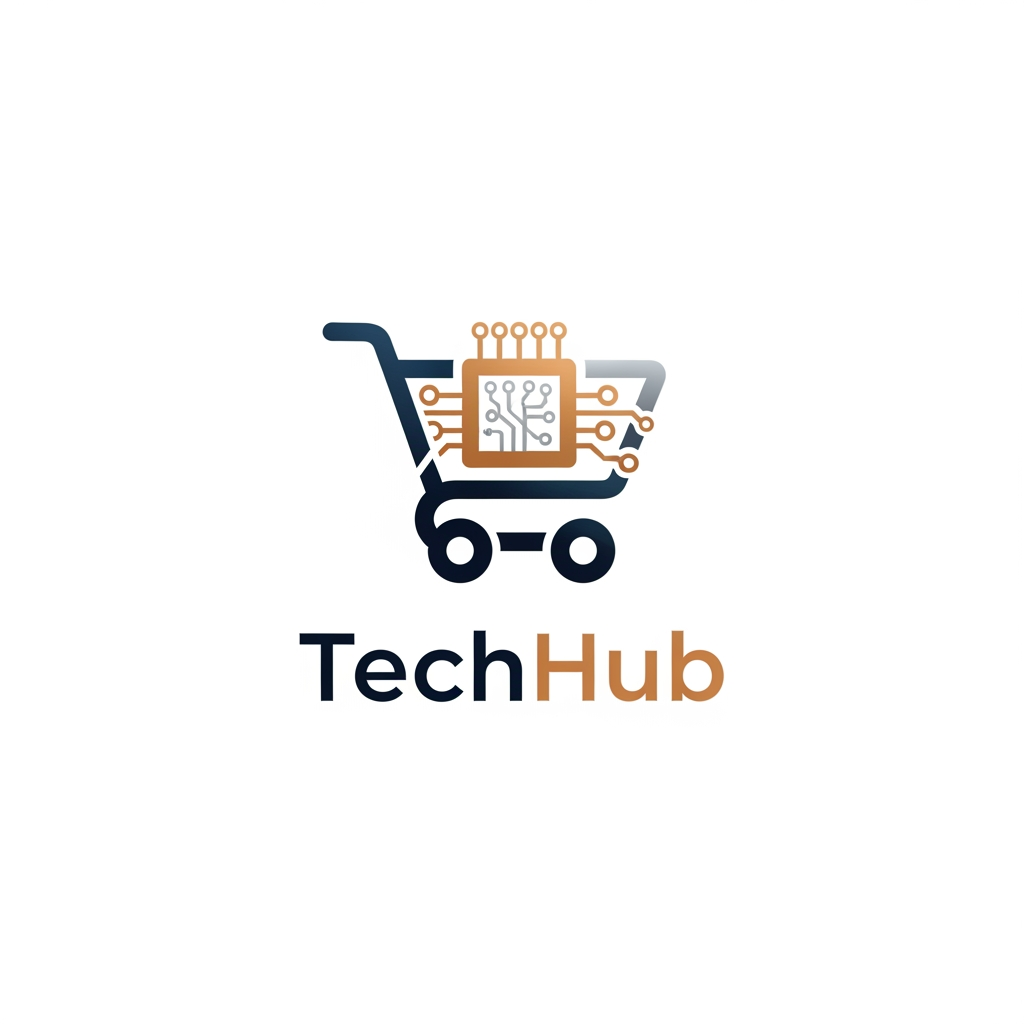 AI Design for make a logo for an online shopping platform which sells techs,electronics,gagets make it more proffesional and elegant and executive