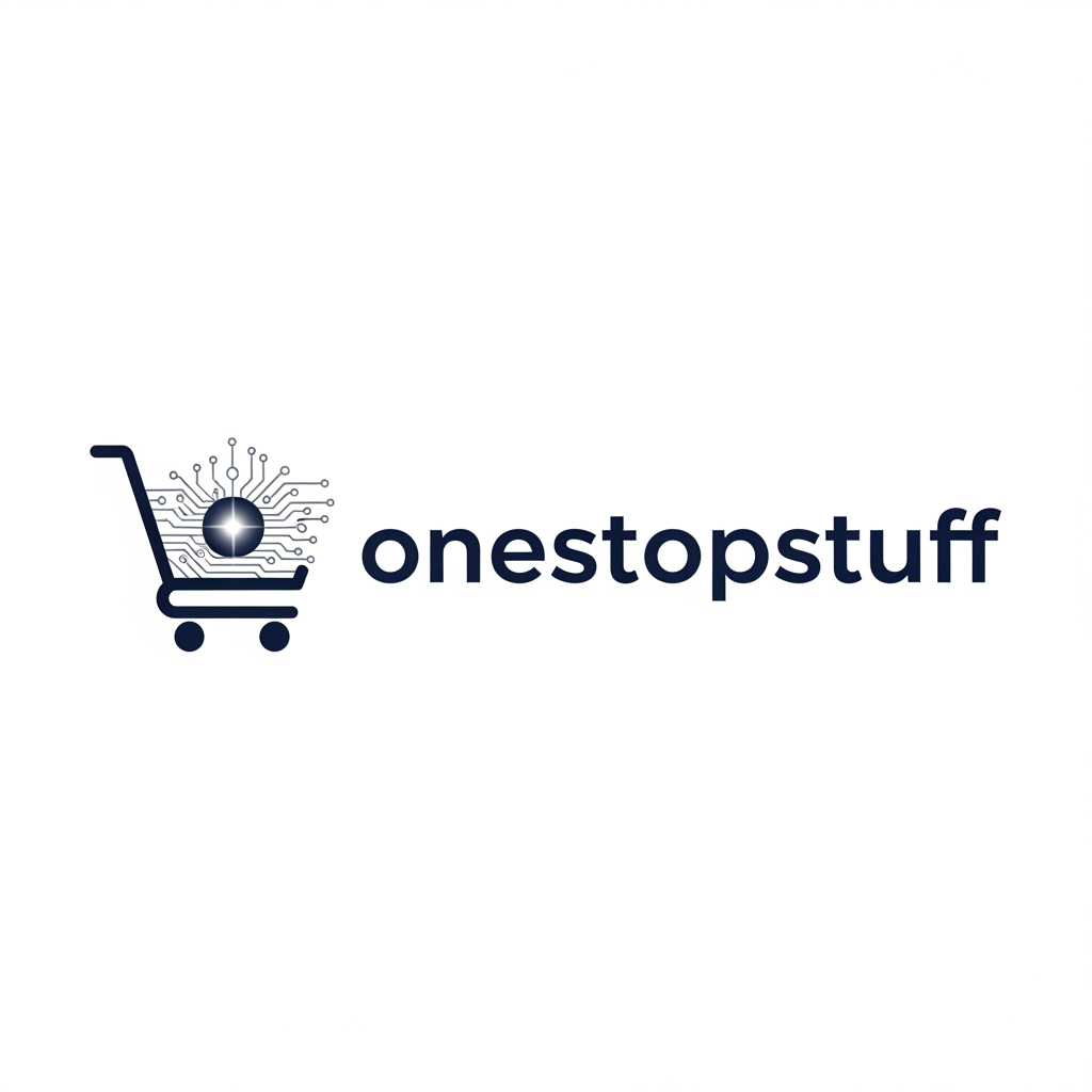 AI Design for make a logo for an online shopping platform which sells techs,electronics,gagets make it more proffesional and elegant and executive onestopstuff