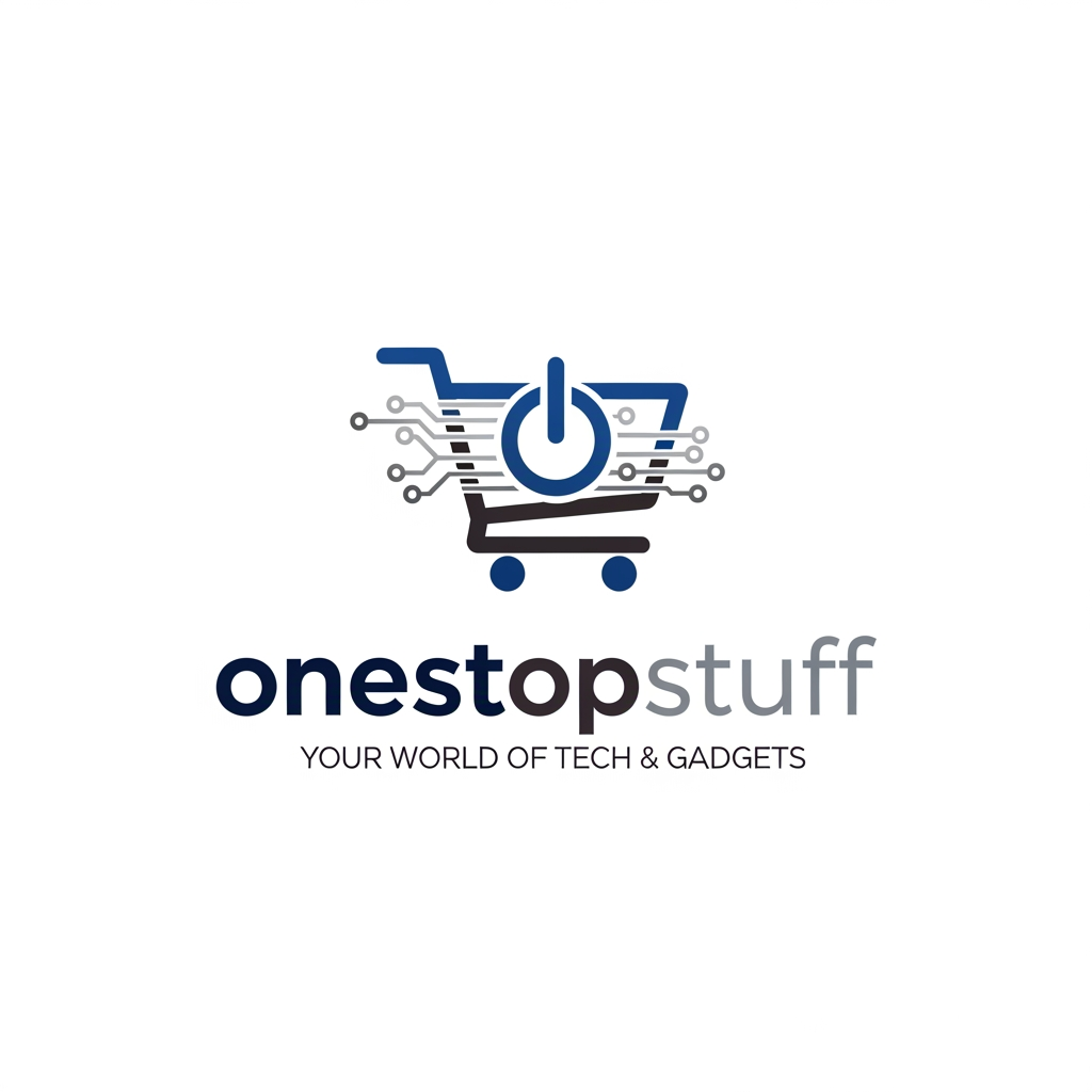 AI Design for make a logo for an online shopping platform which sells techs,electronics,gagets make it more proffesional and elegant and executive onestopstuff