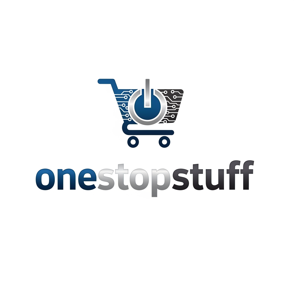 AI Design for make a logo for an online shopping platform which sells techs,electronics,gagets make it more proffesional and elegant and executive onestopstuff
