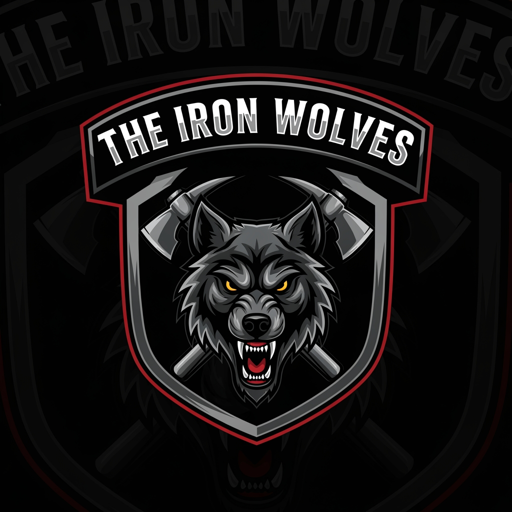 AI Design for emblem logo — Football / soccer club (The Iron Wolves) Design a contained emblem for a fictional sports club. Tests your ability to work within a structured shape and balance multiple elements.